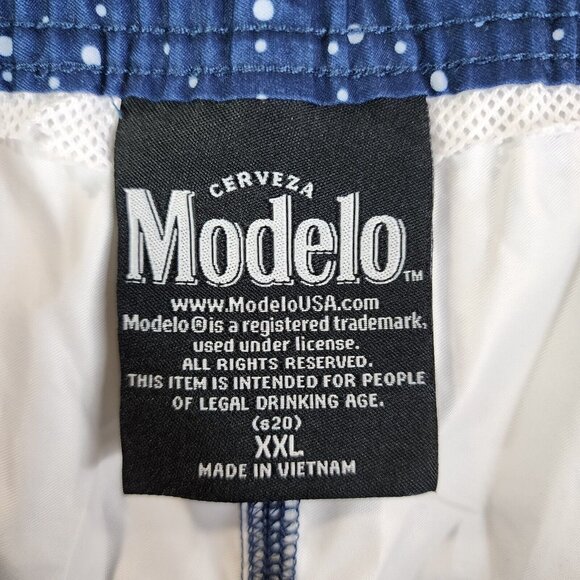 Mens Modelo Especial Elastic Tie Waist Swim Shorts Blue w/ white Stripe XXL - Picture 4 of 10